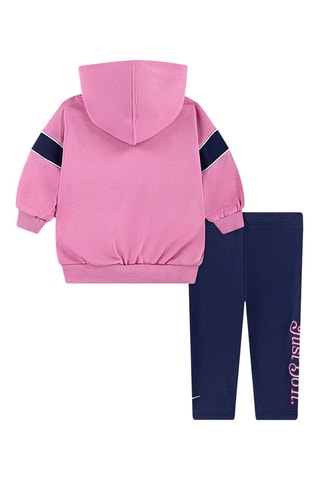 Sweat à capuche et legging - Blanc, bleu et rose