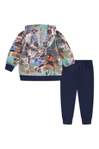 Sweat à capuche et pantalon - Blanc et marron