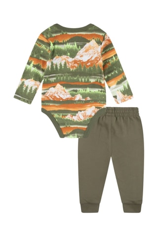 Body et pantalon - Blanc, vert et orange
