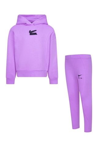 Sweat à capuche et legging - Blanc, noir et violet