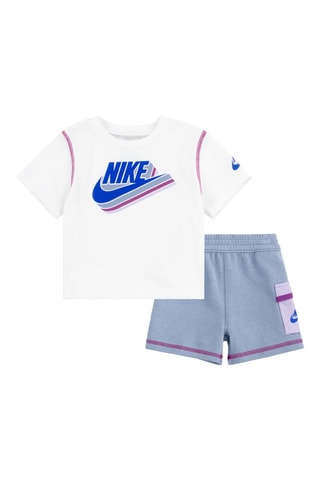 Tshirt et short Reimagine - Blanc et bleu