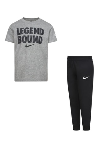T-shirt et pantalon - Gris foncé chiné et noir