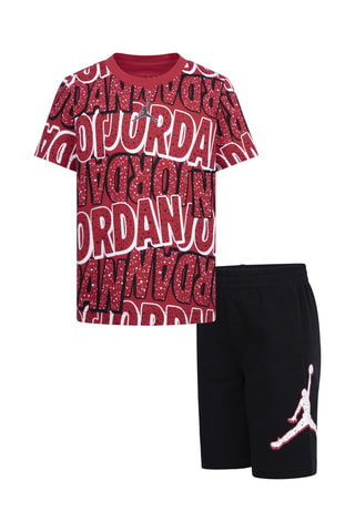 T-shirt et short Play - Noir et rouge - Jordan 