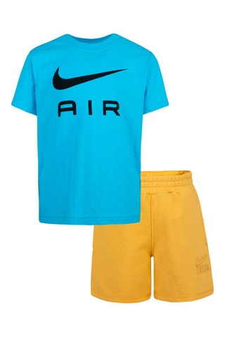 T-shirt et short - Bleu clair et moutarde - Nike
