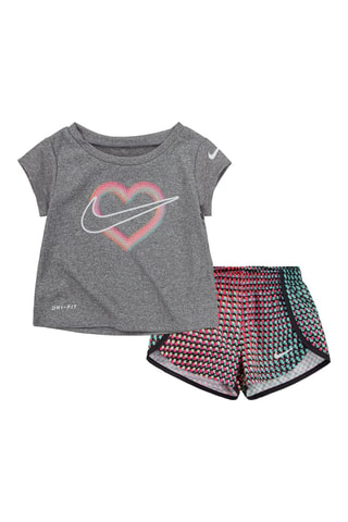 T-shirt et short - Gris foncé chiné et rose - Nike