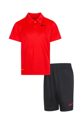 Polo et short - Rouge et noir