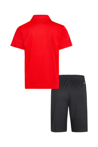 Polo et short - Rouge et noir