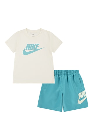 T-shirt et short - Turquoise et écru