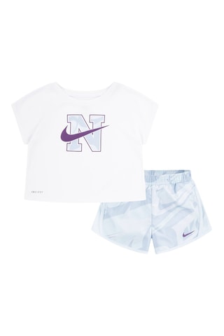 T-shirt et short - Blanc et ciel