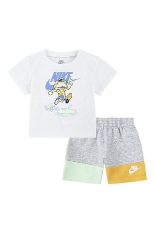 T-shirt et short- Blanc et gris clair chiné
