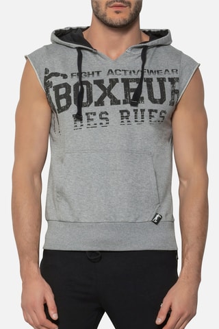 Sweat à capuche - Gris clair chiné
