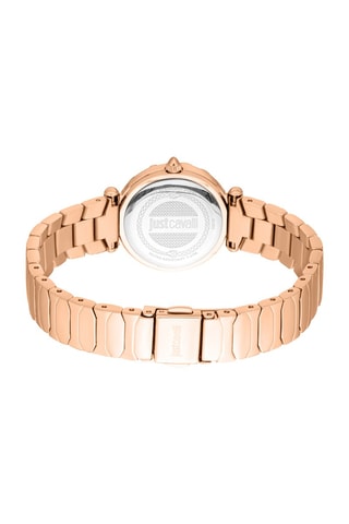Stalen Quartz Horloge met Tsjechische Kristallen Stella - Roségoudkleurig en Groen