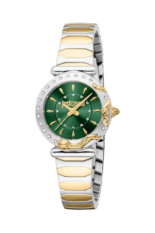 Stalen Quartz Horloge met Tsjechische Kristallen Stella - Zilverkleurig en Goudkleurig