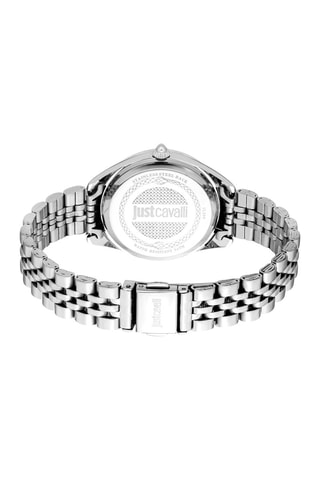 Stalen Quartz Horloge met Tsjechische Kristallen Luna - Zilverkleurig en Blauw