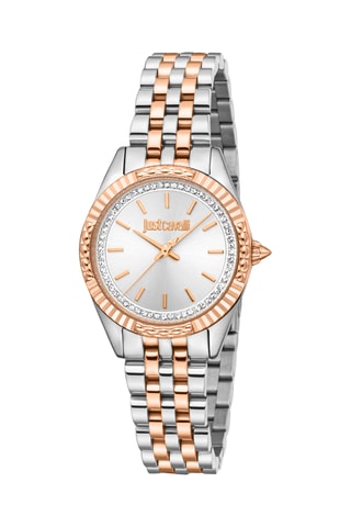 Stalen Quartz Horloge - Zilverkleurig en Roségoudkleurig