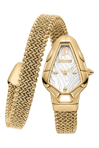 Stalen Quartz Horloge - Goudkleurig en Wit