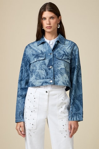 Veste courte en jean - Bleu