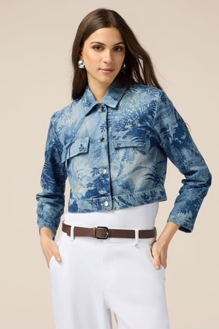 Veste courte en jean - Bleu