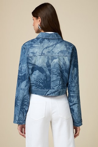 Veste courte en jean - Bleu