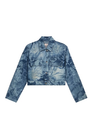 Veste courte en jean - Bleu