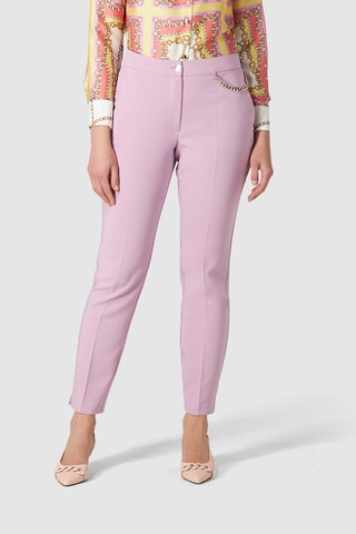 Pantalon cigarette taille haute - Violet