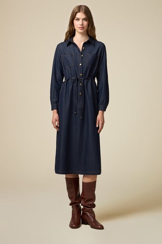 Robe midi - Bleu