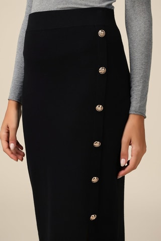 Jupe fourreau taille haute - Noir