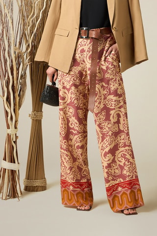 Pantalon palazzo - Orange et rose