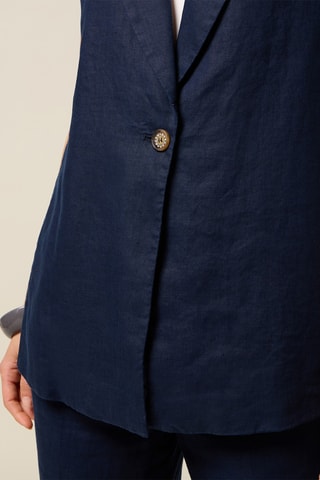 Gilet sans manches en lin - Bleu