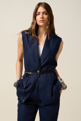 Gilet sans manches en lin - Bleu