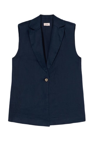 Gilet sans manches en lin - Bleu