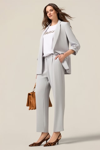 Pantalon taille haute - Gris