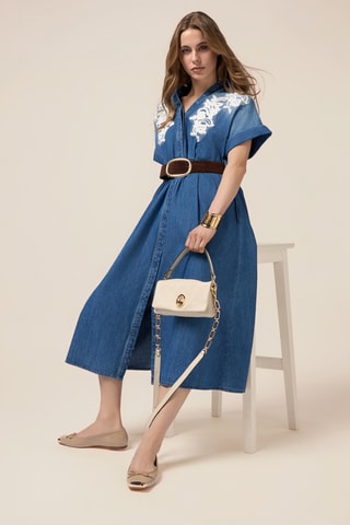 Robe chemise en jean - Bleu
