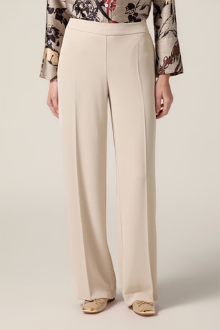 Pantalon palazzo taille haute - Beige