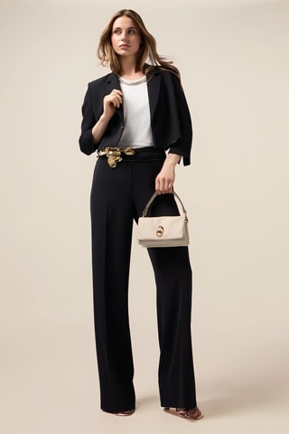 Pantalon palazzo taille haute - Noir