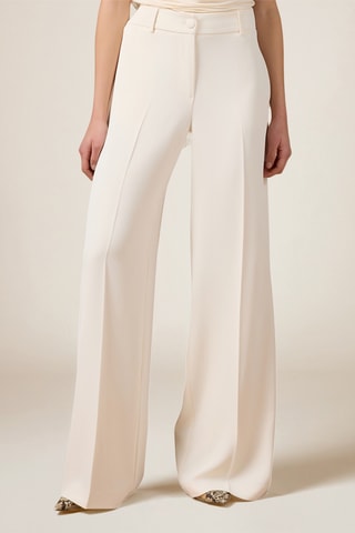 Pantalon palazzo taille haute - Blanc