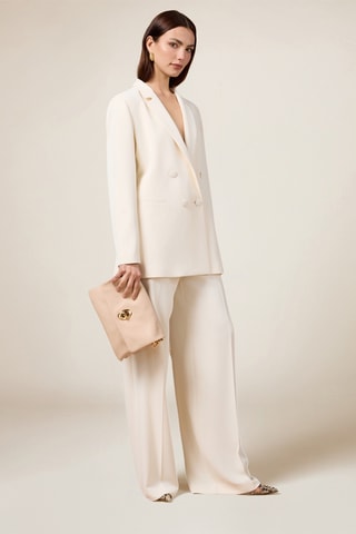 Pantalon palazzo taille haute - Blanc