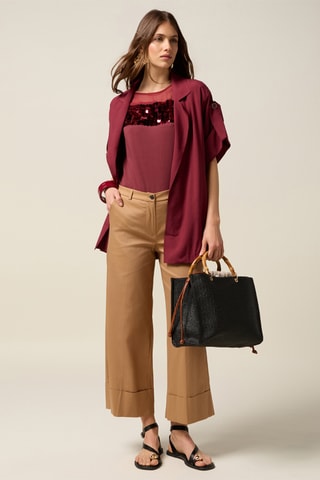 Pantalon wide legs - Beige
