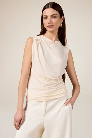 Top drapé - Beige