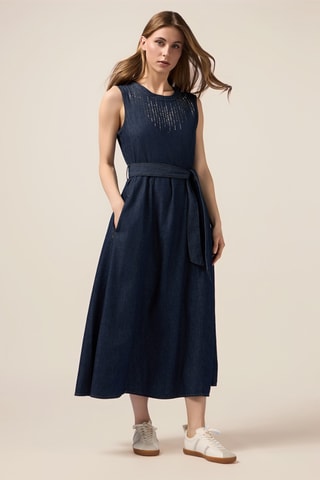 Robe longue en jean - Bleu