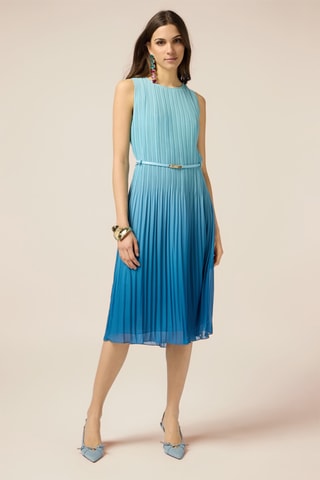 Robe plissée dip and dye - Bleu