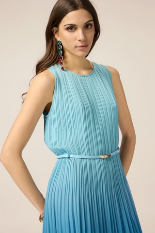 Robe plissée dip and dye - Bleu