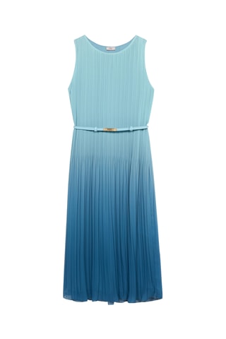 Robe plissée dip and dye - Bleu