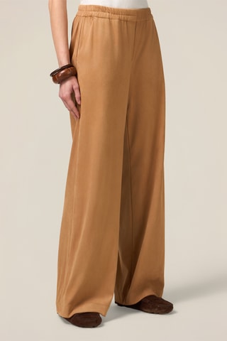 Pantalon palazzo taille haute - Beige