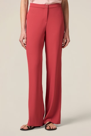 Pantalon palazzo taille haute - Rouge