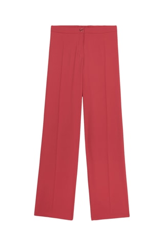 Pantalon palazzo taille haute - Rouge