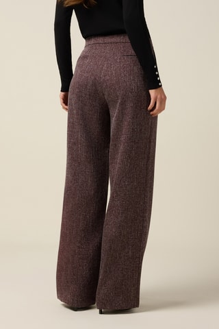 Pantalon palazzo taille haute - Rouge