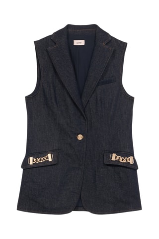 Veste en jean sans manches - Bleu