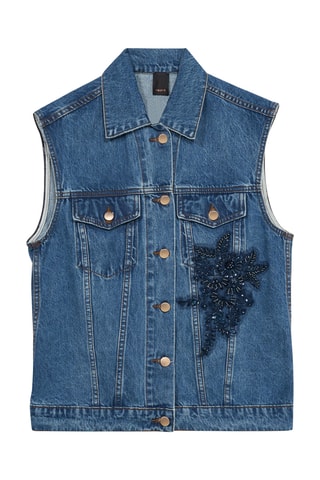 Veste en jean sans manches - Bleu