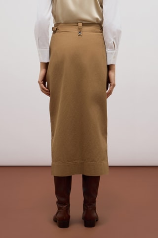 Jupe fourreau taille haute - Beige